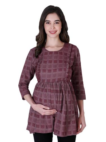 Cotton Stylish Maternity Feeding Top. (Wine)