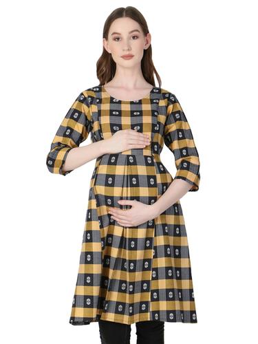 Maternity Feeding Dress With Zippers. (Honey)