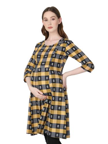 Maternity Feeding Dress With Zippers. (Honey)