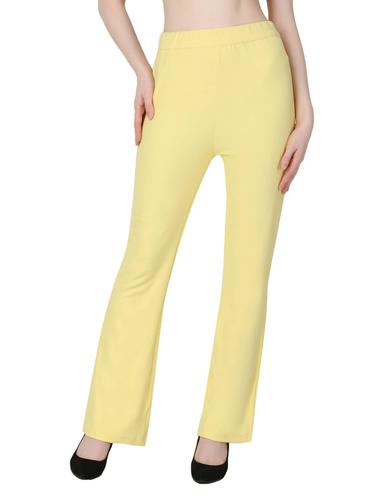 Cotton Twill Wide Legged Trousers. (Lemon)