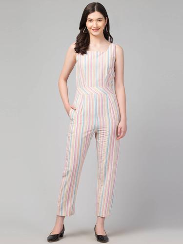 Square Neck Cut Sleeved Jumpsuit. (Pearl)