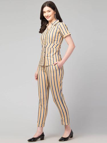 Cotton Co-Ord Set For Women. (Mustard)